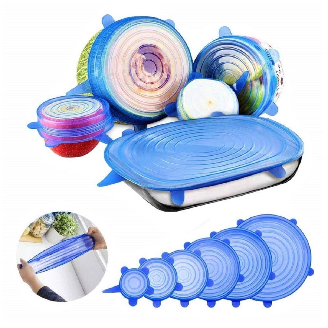 2154 Silicone Stretch Lids Reuseable Microwave Safe Flexible Covers (Set of 6) (Loose Pack) - SkyShopy 2154 Silicone Stretch Lids Reuseable Microwave Safe Flexible Covers (Set of 6) (Loose Pack) - SkyShopy